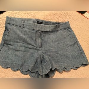 J Crew Scallop chambray shorts sz 12